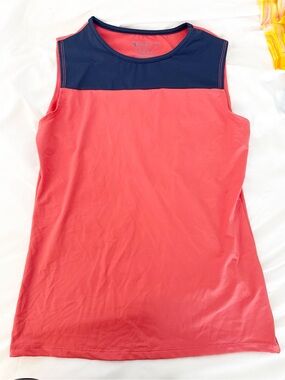 Carve Designs Coral Tank with Navy Yoke